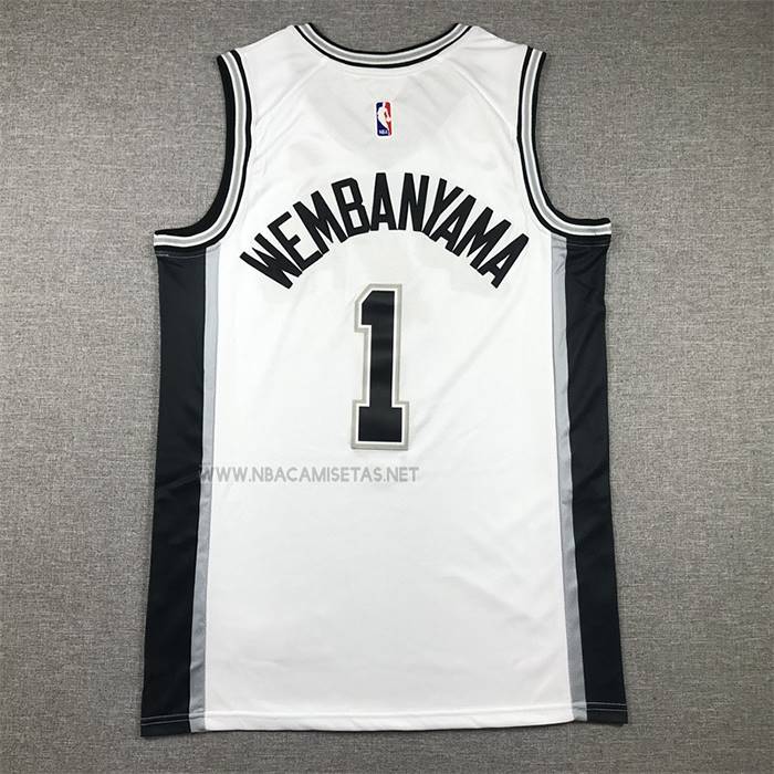 Camiseta San Antonio Spurs Victor Wembanyama NO 1 Association 2022-23 Blanco